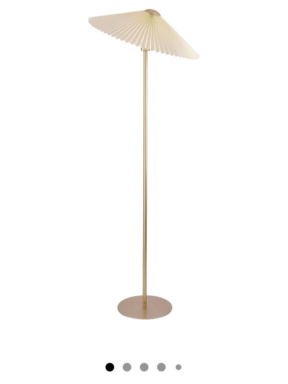 Floor Pleated Modern Gold Lamp - Slim Metal Design